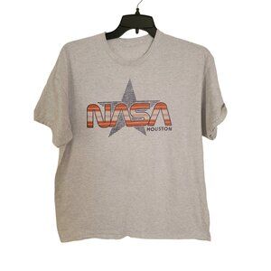 NASA T Shirt Rare 100% Cotton Gray Soft Anvil Short Sleeve Shirt L